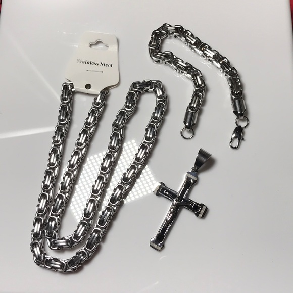 Spicyice.com Other - Byzantine Chain/Bracelet/Cross Pendant Combo
